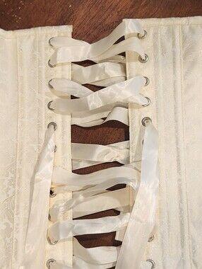 Ivory Satin Lace-Up Underbust Corset Top